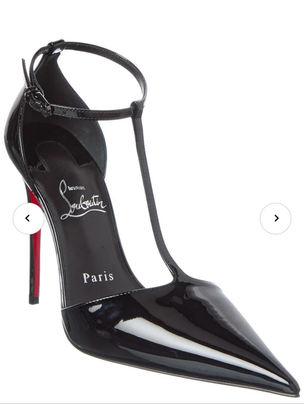 $1195 Christian Louboutin KATE MAX T-STRAP 100 Patent Leather Pumps 39 US 9 NIB